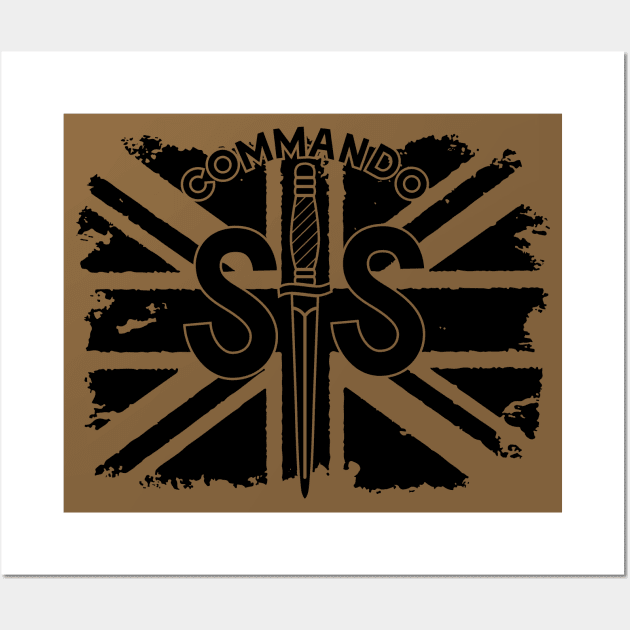 WW2 British Army No2 Commando SAS Badge with Union Jack Wall Art by GRIM GENT